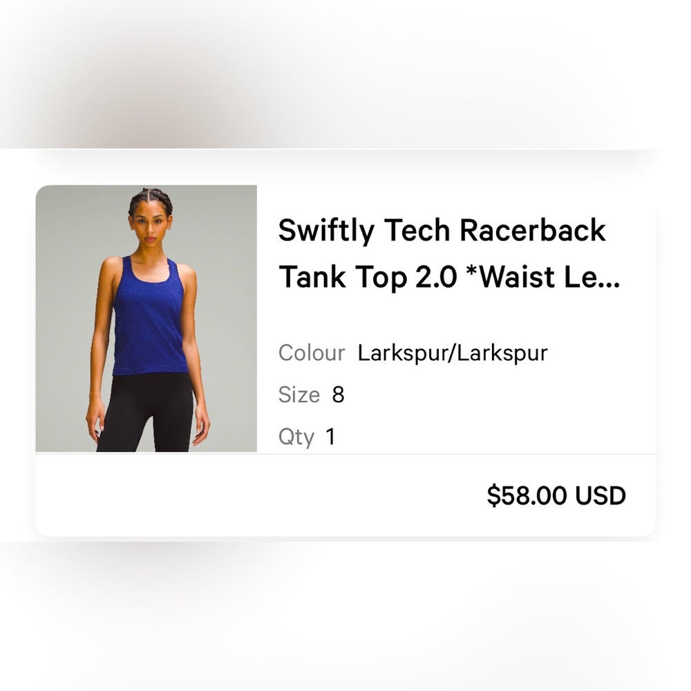 Lululemon Swiftly Tech Larkspur race length